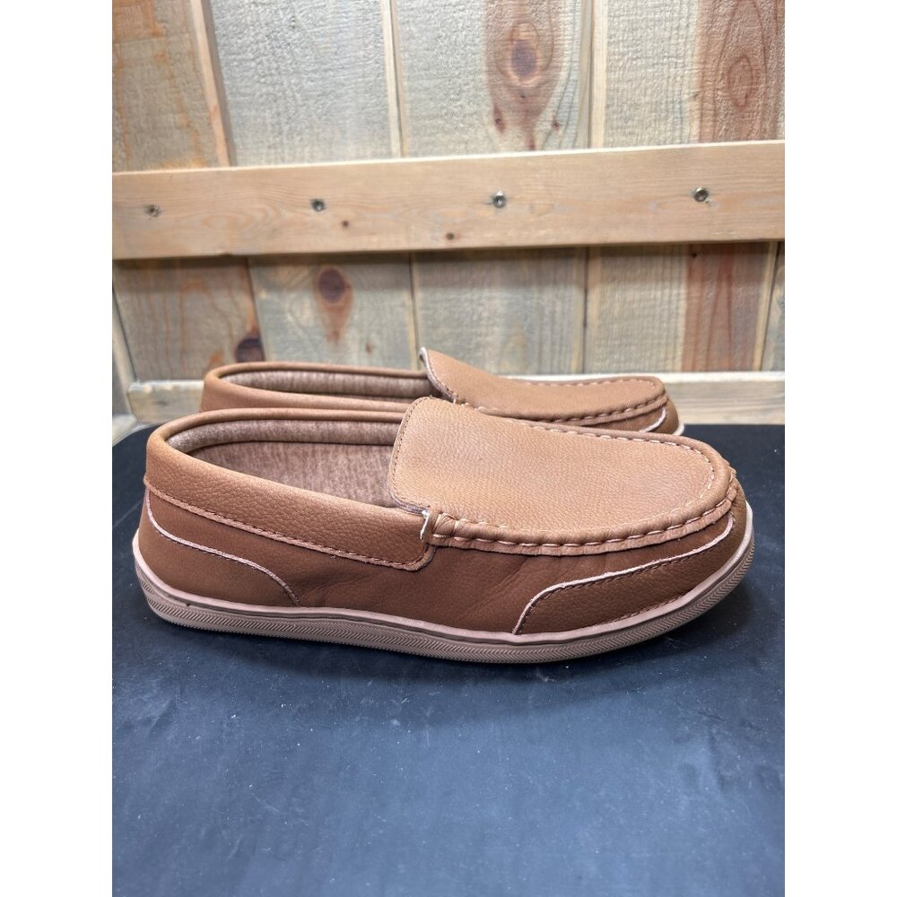 MySlippers Mens Size 8W Leather Upper Casual Slip-On Loafers Brown